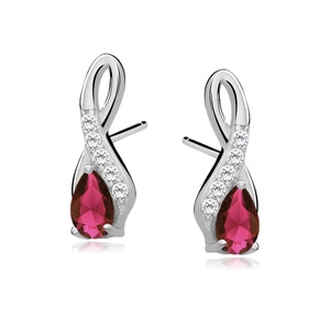 Silver (925) earrings with ruby zirconia