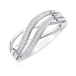 Silver (925) ring with white zirconia