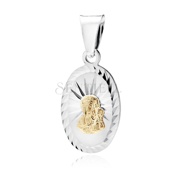 Silver (925) pendant gold-plated Virgin Mary / Black Madonna