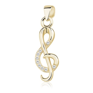 Silver (925) pendant with zirconia - treble clef