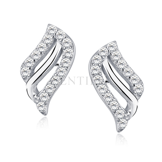 Silver (925) earrings with white zirconia