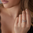 Silver (925) ring with white zirconia