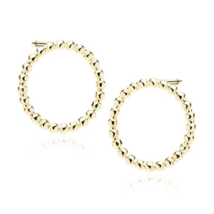 Silver (925) gold-plated earrings - circles of balls