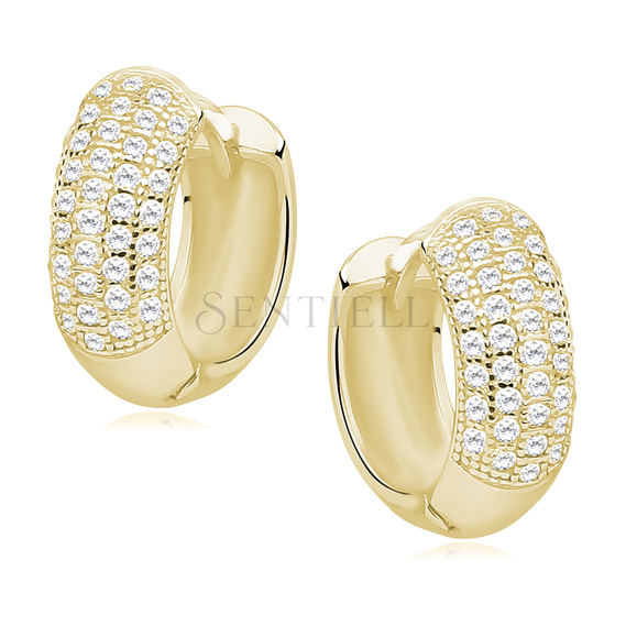 Silver (925) gold-plated earrings hoop with zirconia