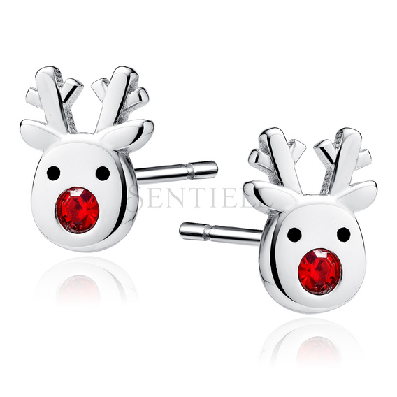 Silver (925) reindeer with red nose