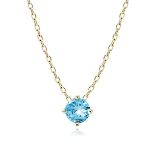 Silver (925) gold-plated necklace with aquamarine zirconia