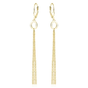 Silver (925) gold-plated earrings - oval with chains