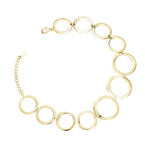 Silver (925) fashionable gold-plated bracelet with circles