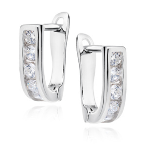Silver (925) earrings white zirconia