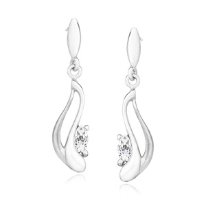 Silver (925) Earrings with white zirconia