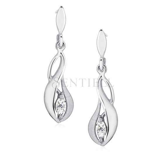 Silver (925) Earrings with white zirconia