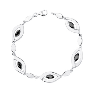 Silver (925) bracelet black zirconia