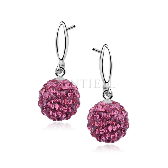 Silver (925) earrings raspberry disco ball