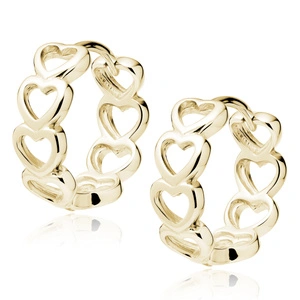 Silver (925) gold-plated earrings hoop hearts
