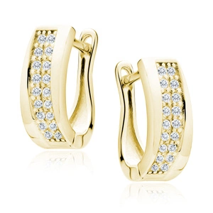 Silver (925) gold-plated earrings white zirconia