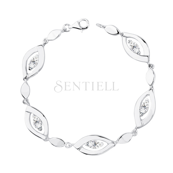 Silver (925) bracelet white zirconia