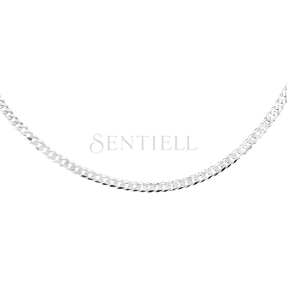 Silver (925) diamond-cut chain - curb extra flat Ø 100