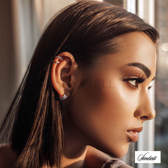 Silver (925) three circles ear-cuff