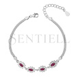 Silver (925) fashionable bracelet with ruby zirconias