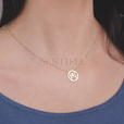 Silver (925) necklace - openwork circle, gold-plated