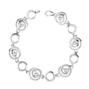 Silver (925) bracelet with white zirconia