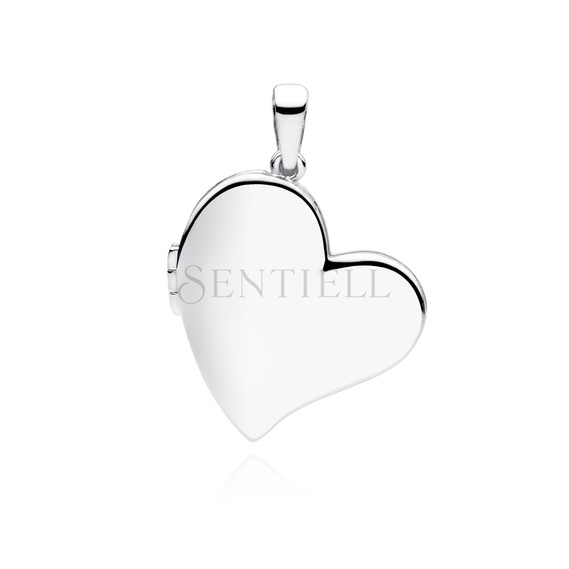 Silver (925) polished pendant - heart shaped locket