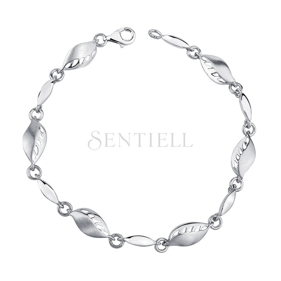 Silver (925) bracelet - leafs