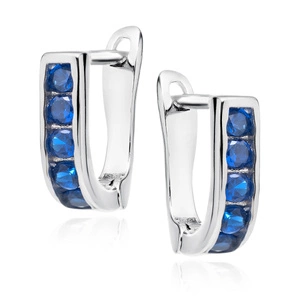 Silver (925) earrings sapphire zirconia