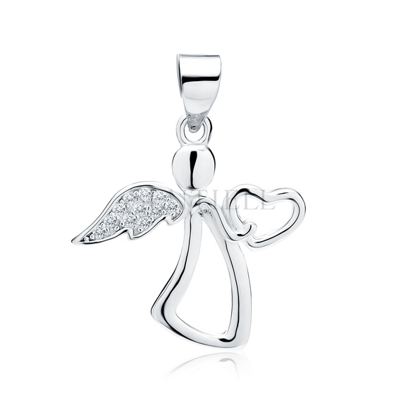 Silver (925) pendant with zirconia - angel