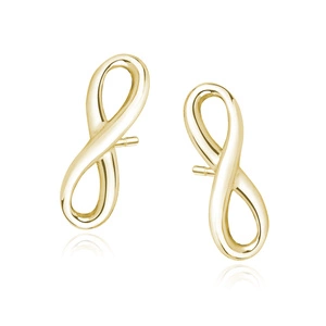 Silver (925) earrings Infinity, gold-plated