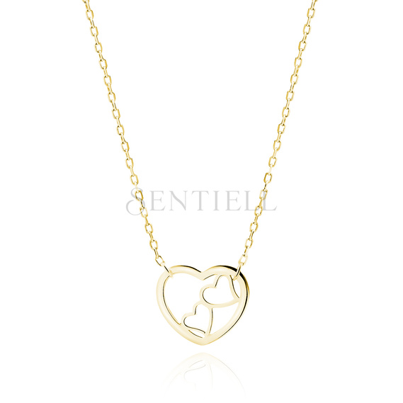 Silver (925) gold-plated necklace - hearts