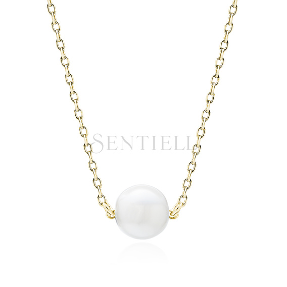 Silver (925) gold-plated necklace with pearl