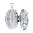 Silver (925) polished pendant - oval shaped locket